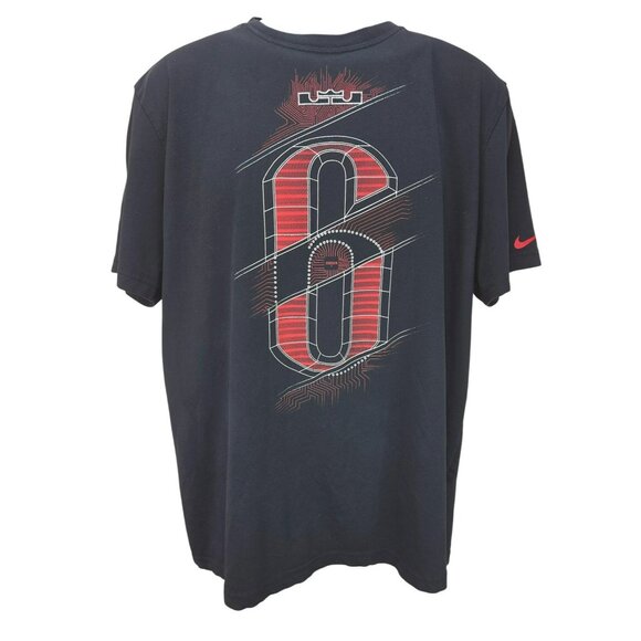 Nike Dri-Fit LeBron James Graphic T-Shirt Black/Red Size XL - Picture 1 of 9